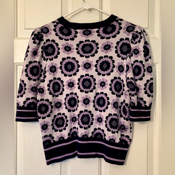 kate spade Lavender and Navy Floral Crewneck Sweater - Picture 7 of 9